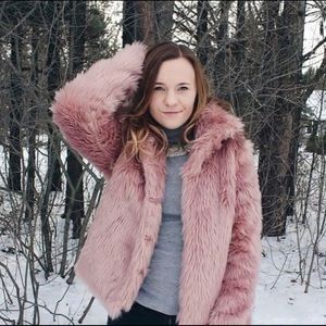 Wet Seal Blush Fur Jacket